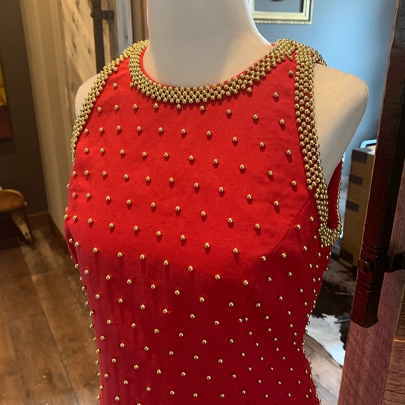 Carmen Marc Valvo Sheath Crew Neck Dress - Picture 6 of 13